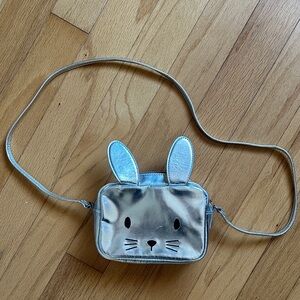 Silver Bunny Crossbody Bag for Kids